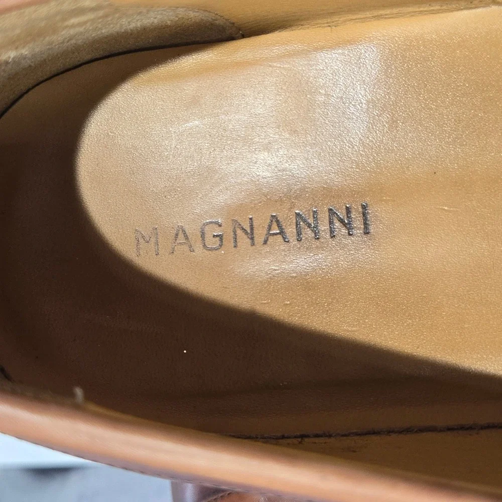 Magnanni Lino Loafers Mens Size 10 Brown Leather Buckle Strap Dress Shoes Spain